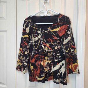 [L] Jess & Jane Colorama abstract art design Top warm colours size‎ Large
